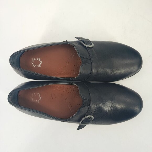 Dansko Women's Jane Black Leather Wedge Clog Size 10.5 - Picture 4 of 9